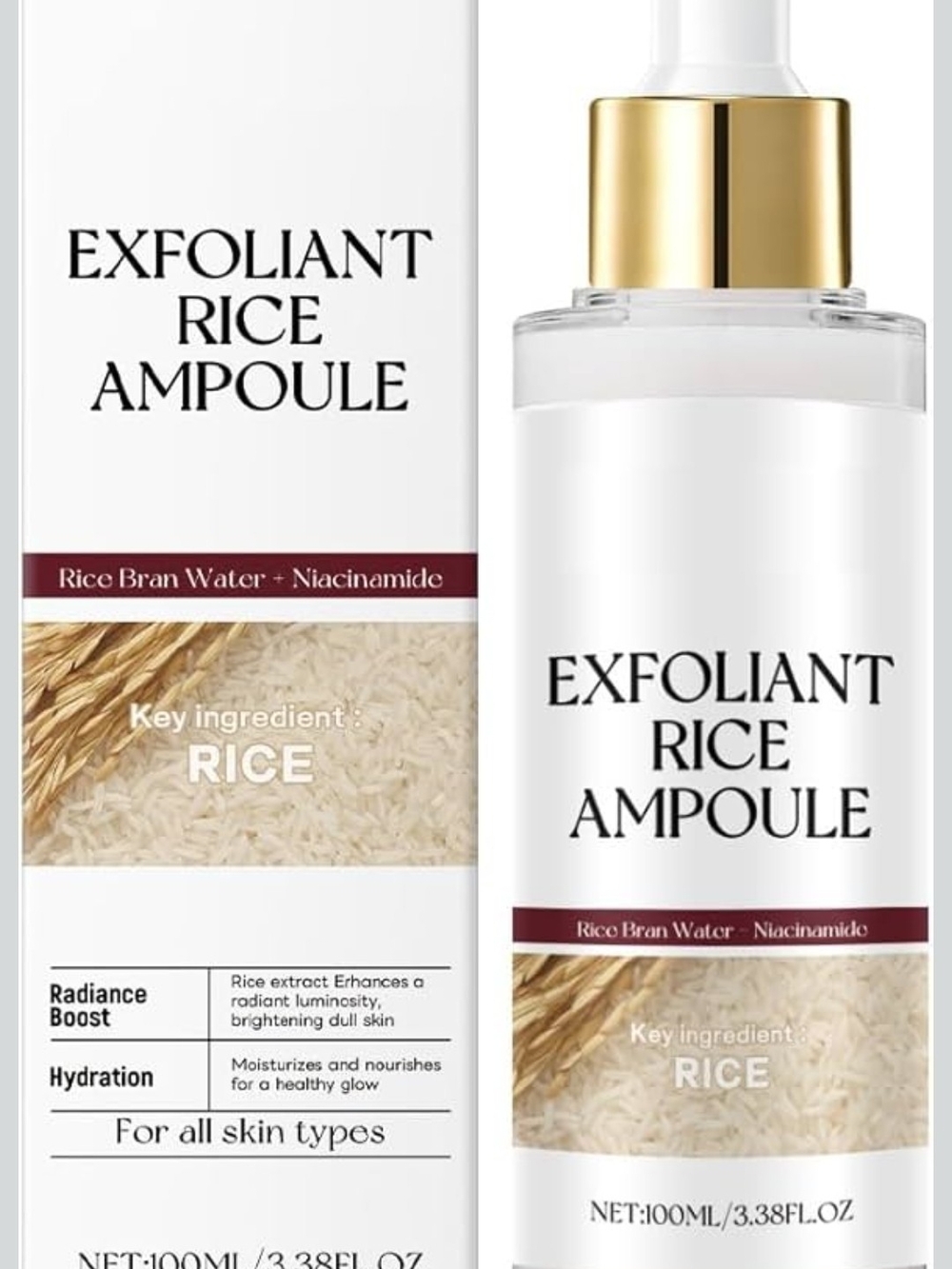 Exfoliant Rice Ampoule Serum By OceAura 3.38oz.